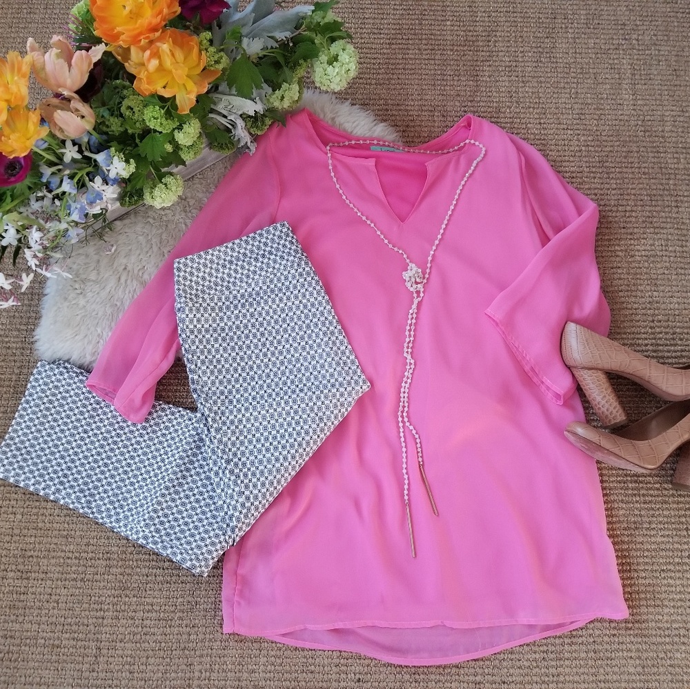 🎀Pink Karlie tunic blouse top
